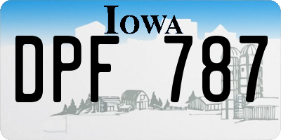 IA license plate DPF787
