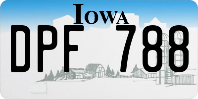 IA license plate DPF788
