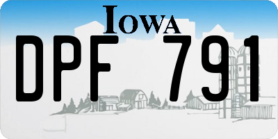 IA license plate DPF791