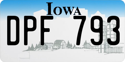 IA license plate DPF793