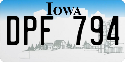 IA license plate DPF794