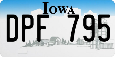 IA license plate DPF795