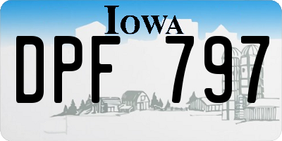 IA license plate DPF797