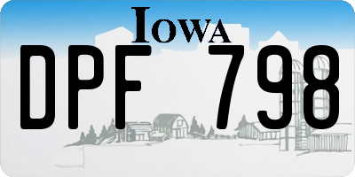 IA license plate DPF798