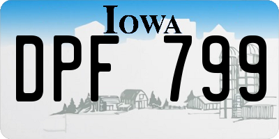 IA license plate DPF799