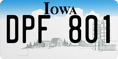 IA license plate DPF801