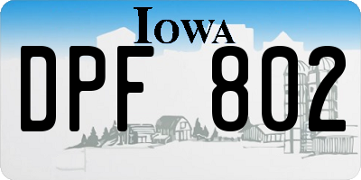 IA license plate DPF802
