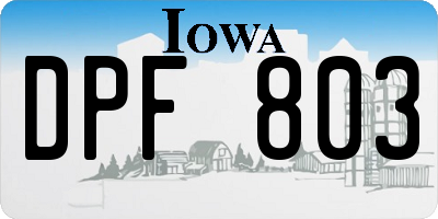IA license plate DPF803