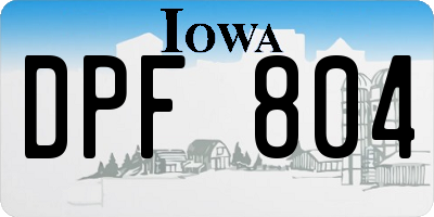 IA license plate DPF804
