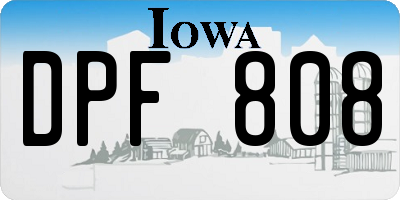 IA license plate DPF808