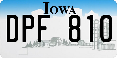 IA license plate DPF810