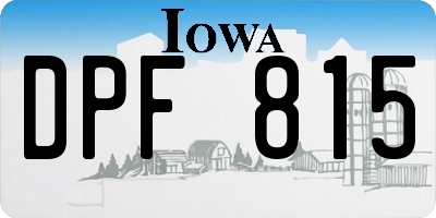 IA license plate DPF815