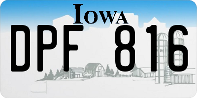 IA license plate DPF816