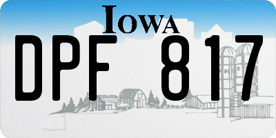 IA license plate DPF817