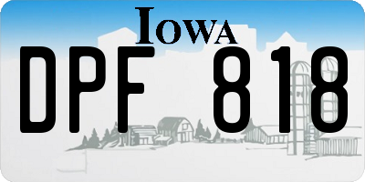 IA license plate DPF818