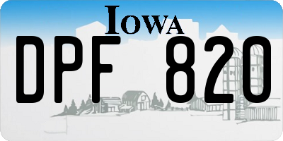 IA license plate DPF820