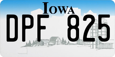 IA license plate DPF825