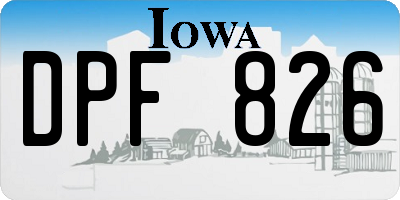 IA license plate DPF826