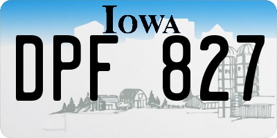 IA license plate DPF827