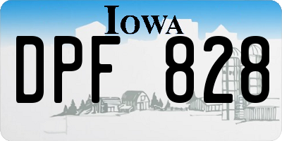 IA license plate DPF828