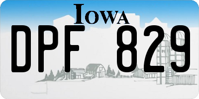 IA license plate DPF829