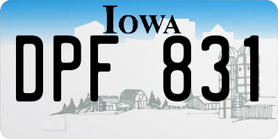 IA license plate DPF831