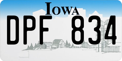 IA license plate DPF834