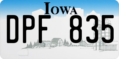 IA license plate DPF835