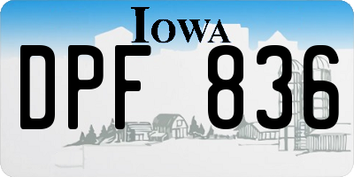 IA license plate DPF836