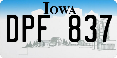 IA license plate DPF837