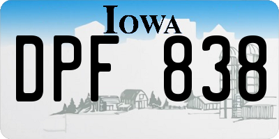IA license plate DPF838