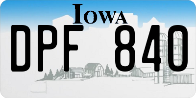 IA license plate DPF840