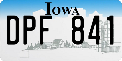 IA license plate DPF841