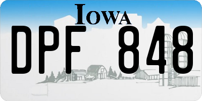 IA license plate DPF848