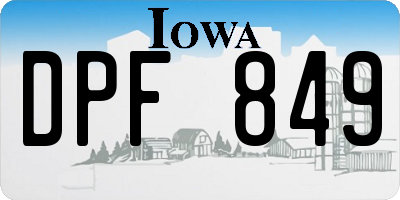 IA license plate DPF849