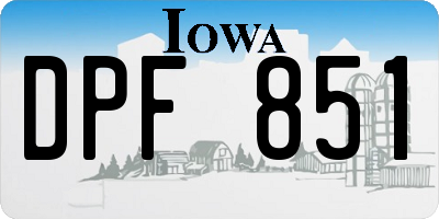 IA license plate DPF851