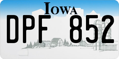 IA license plate DPF852