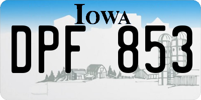 IA license plate DPF853
