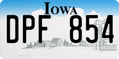 IA license plate DPF854