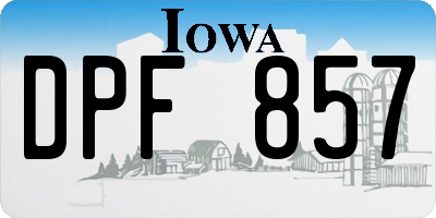 IA license plate DPF857