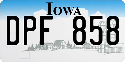 IA license plate DPF858