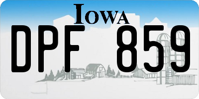 IA license plate DPF859
