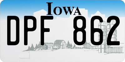 IA license plate DPF862