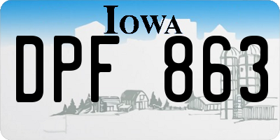 IA license plate DPF863