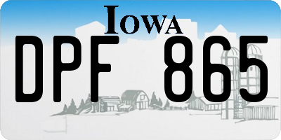 IA license plate DPF865