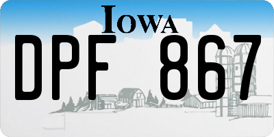 IA license plate DPF867