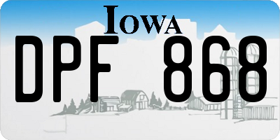 IA license plate DPF868