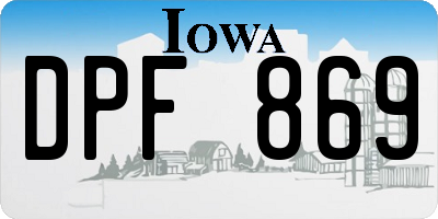 IA license plate DPF869