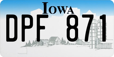 IA license plate DPF871