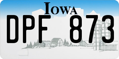 IA license plate DPF873